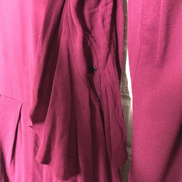 New IRO Salene Ruffle-Trim Mini Dress Burgundy Red - Picture 4 of 8